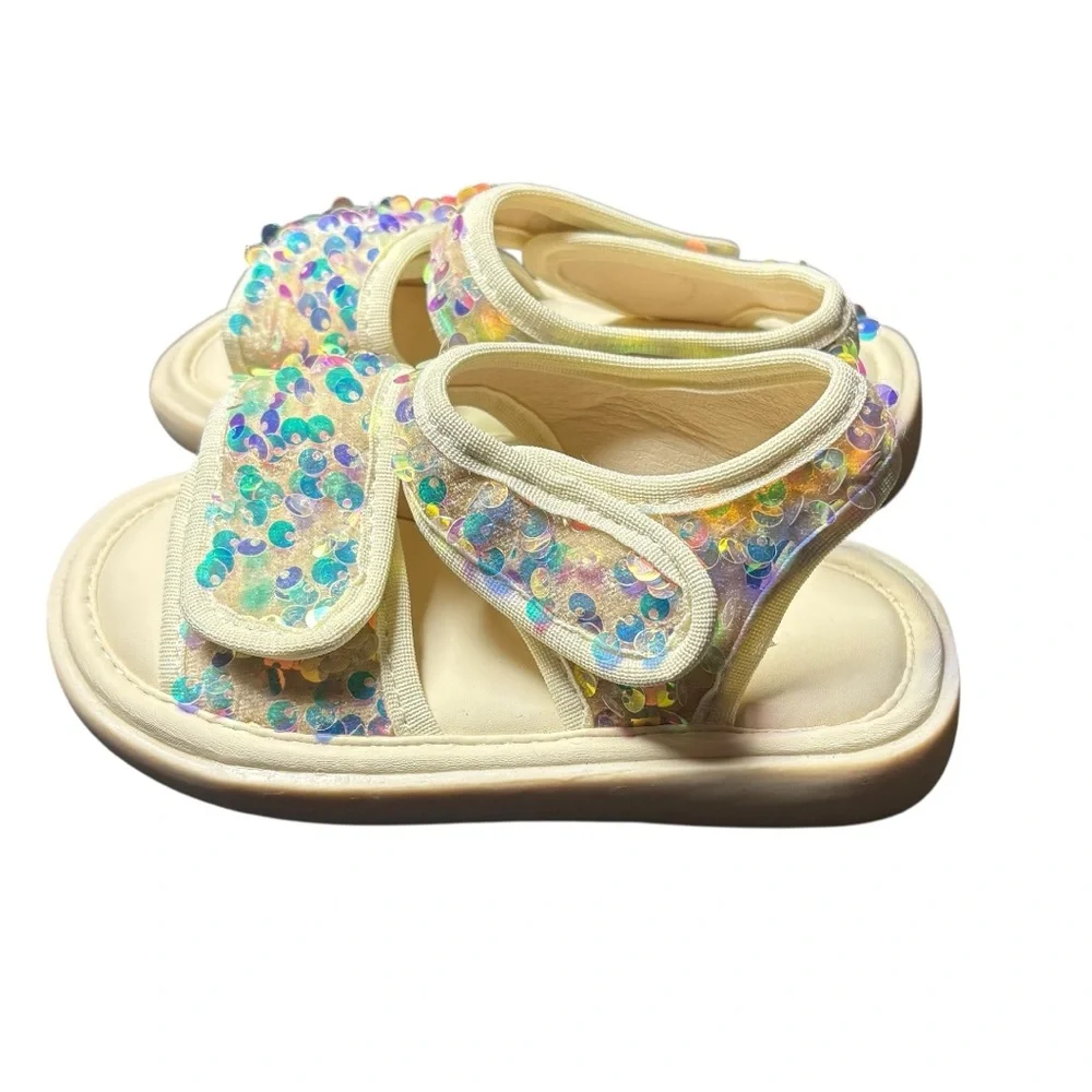 Sparkly Sequin Toddler Sandals Size 25 - Picture 3 of 5